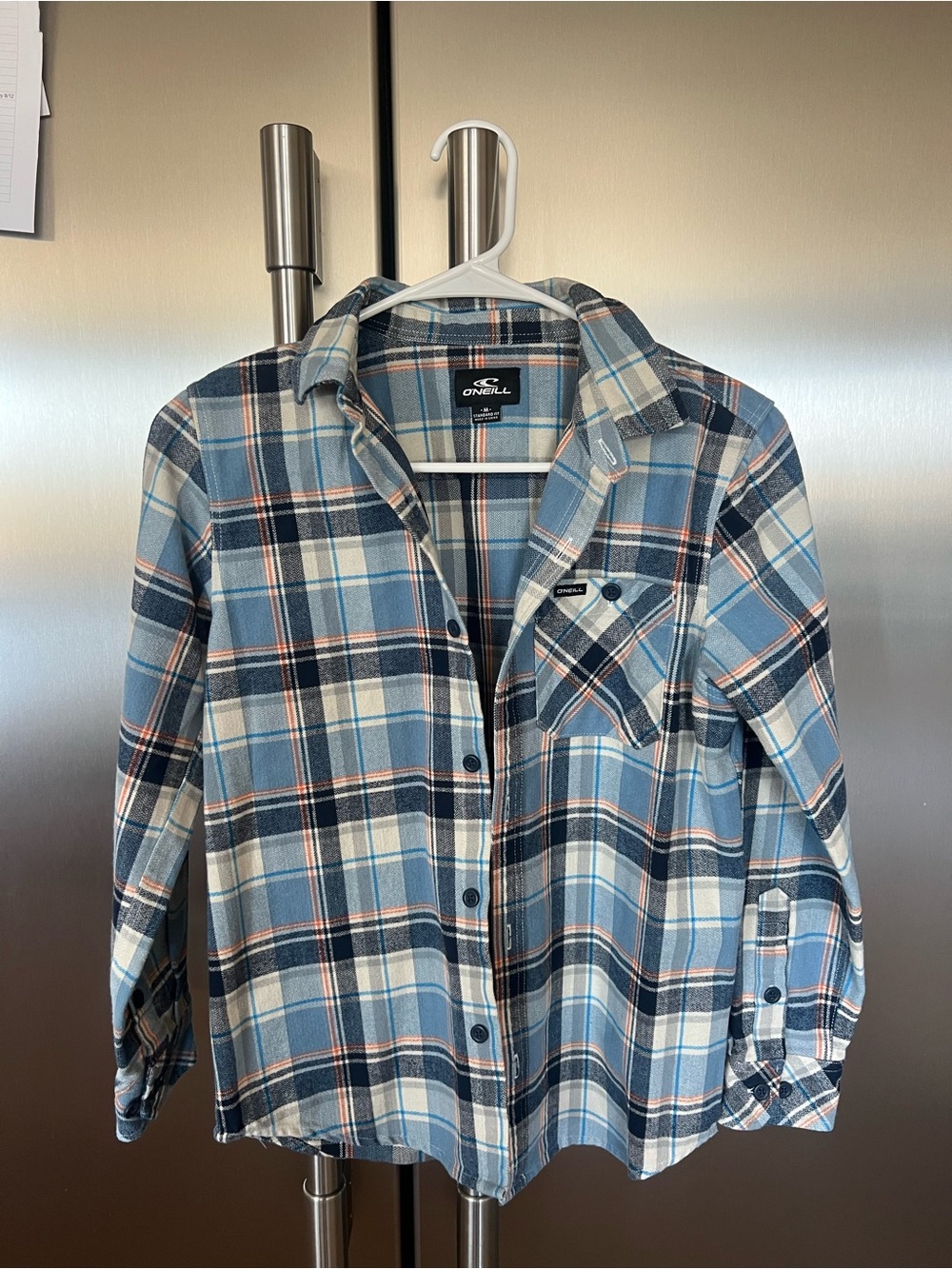 O'Neill Light Blue Plaid Button-Up Shirt